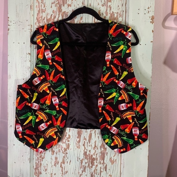 Adult Unisex Hot sauce/Chili open vest with a funky vibe - Picture 1 of 4